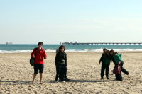 Comiendo en la playa